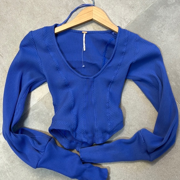 Free People Tops - Blue Free People Petra crop top size small